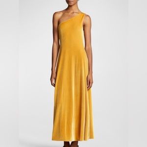 Polo Ralph Lauren One-Shoulder Velvet Stretch Cocktail Dress dress, Sz M